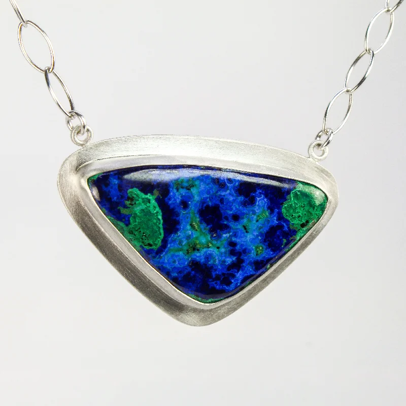 Best necklaces and pendants with intertwined designs for a symbol of unity-NEW! Azurite Pendant on a Sterling Silver Necklace by Rina Young