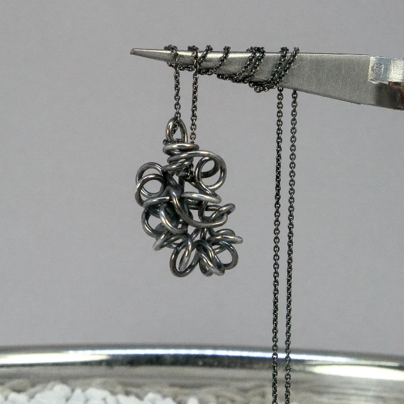 Unique necklaces and pendants with vintage-inspired designs for timeless appeal-NEW! Curl Pendant in Oxidized Silver by Rina Young