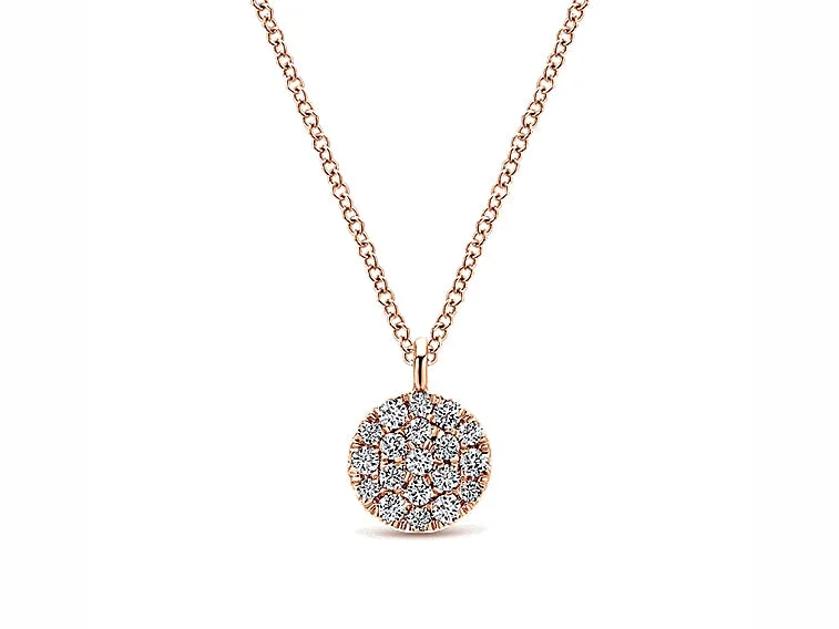 Simple necklaces and pendants with tiny charms for a delicate and casual vibe-Pavé Diamond Necklace in Rose Gold