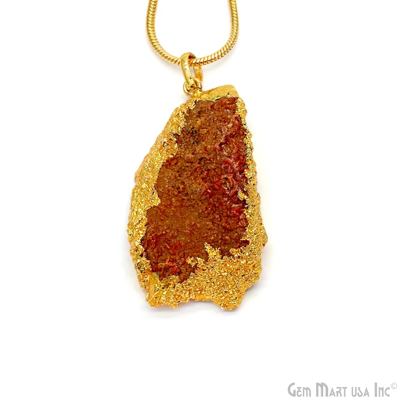 Best necklaces and pendants with floral designs for a feminine and elegant feel-Vanadinite Rough 50x29mm Single Gold Bail Gemstone Pendant