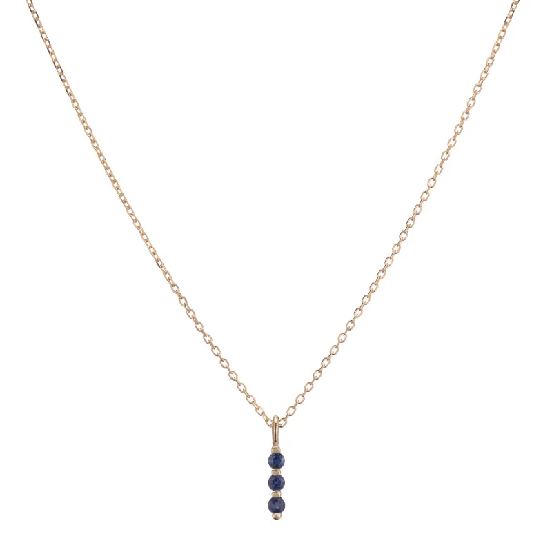 Trendy necklaces and pendants with geometric shapes for a modern aesthetic-Blue Sapphire Stack Necklace