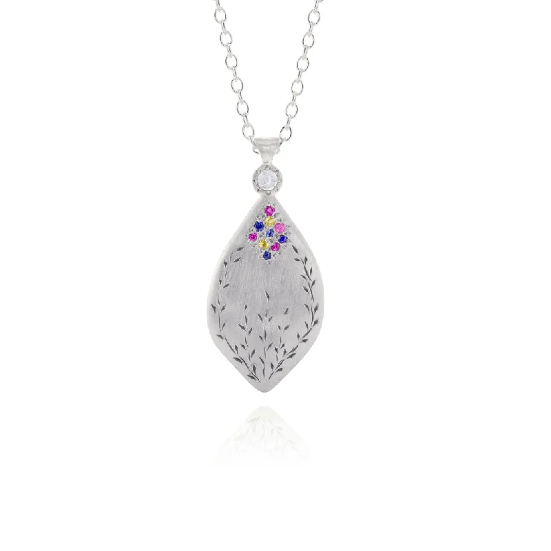 Unique necklaces and pendants with tree of life motifs for nature-inspired elegance-NEW! Secret Garden Pendant with Multi-Sapphires in Sterling Silver Necklace by Adel Chefridi