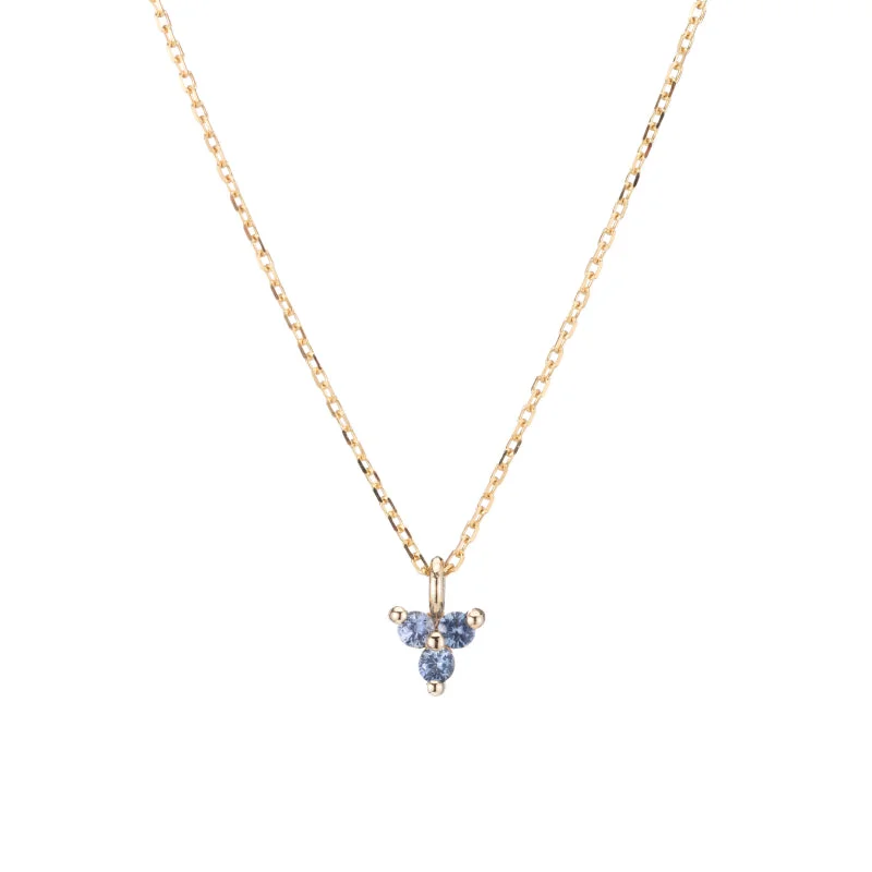 Unique necklaces and pendants with vintage-inspired designs for timeless appeal-Blue Sapphire Triad Necklace