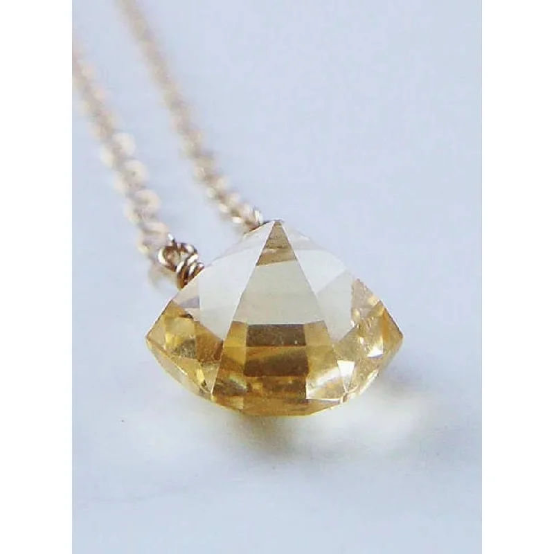 Unique necklaces and pendants with vintage-inspired designs for timeless appeal-NEW! Citrine Pyramid 14k Gold Filled Necklace by Friedasophie