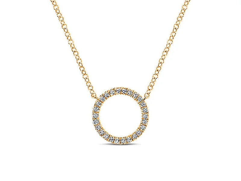 Best necklaces and pendants with seashell designs for a tropical, beachy vibe-Petite "Circle of Diamonds" Necklace in 14K Rose Gold