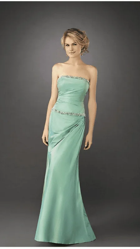 Plus size dresses featuring ombre effects look artsy -La Femme - 12525 Beaded Strapless Ruche-Textured Trumpet Gown