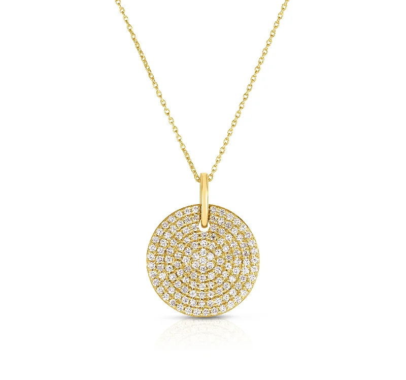 Stunning necklaces and pendants with turquoise and gold for a vibrant, earthy look-Sabel Collection Yellow Gold Diamond Disc Pendant