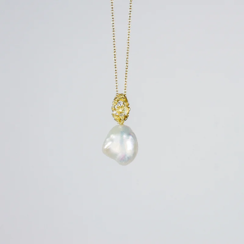 Best necklaces and pendants with butterfly pendants for a delicate, light style-NEW! Marquis Pearl with Diamond Necklace in 14kt Gold by Branch