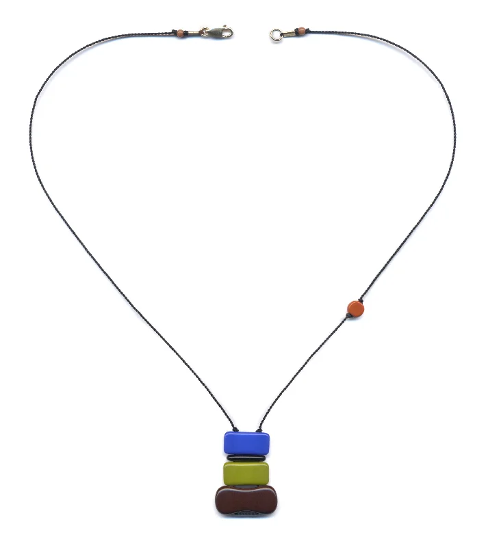 Best necklaces and pendants with intertwined designs for a symbol of unity-Colorblock Necklace, German Vintage Glass Beads