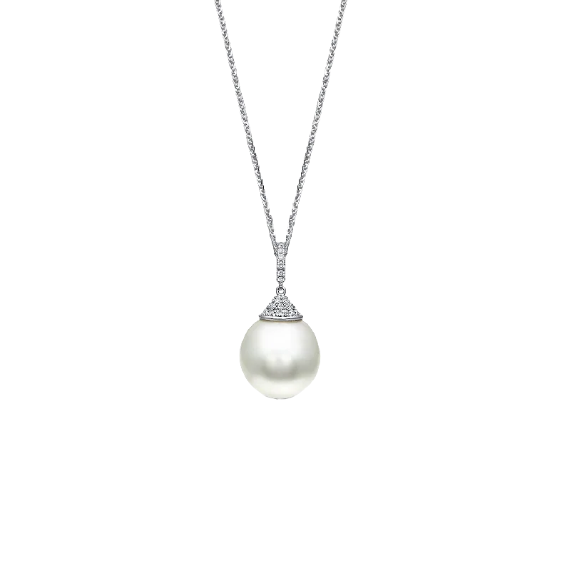 Best necklaces and pendants with gemstone clusters for a bold and colorful effect-Sabel Collection White Gold Pearl and Diamond Necklace