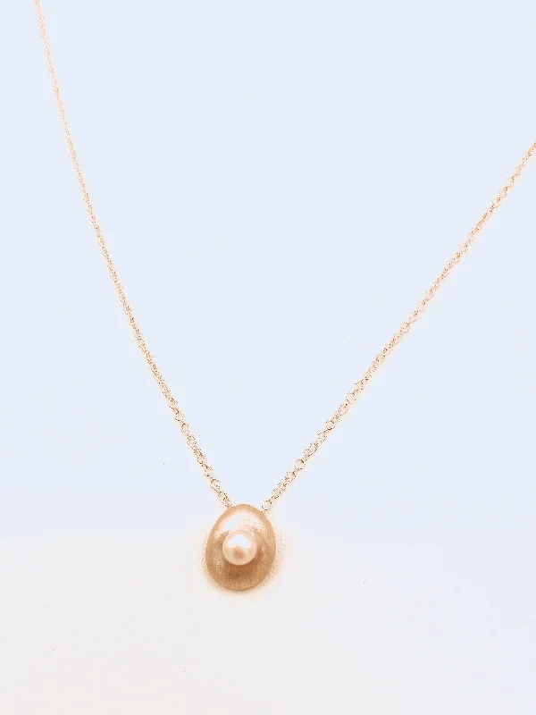 Simple necklaces and pendants with bar pendants for a sleek modern design-Nest with Pearl Sterling Necklace