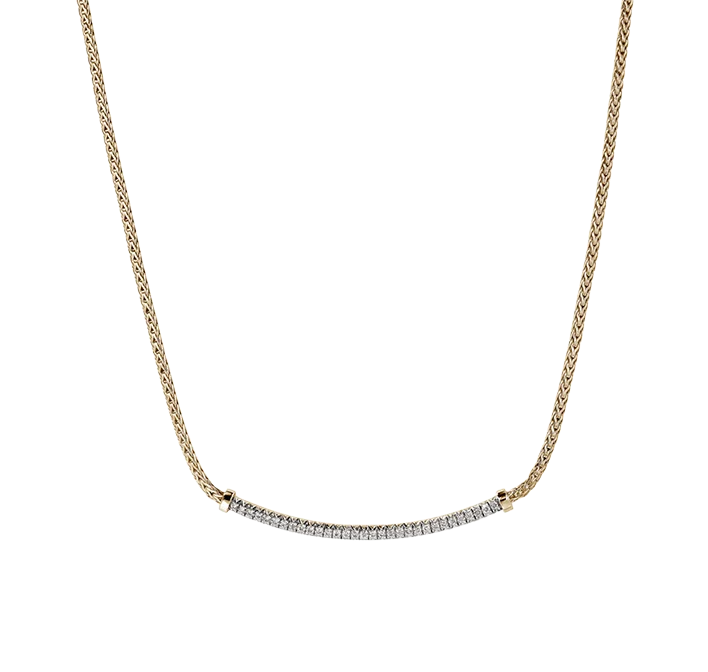 Necklaces and pendants with zodiac constellation designs for an astrological touch-John Hardy Essentials Yellow Gold Diamond Smiley Bar Necklace