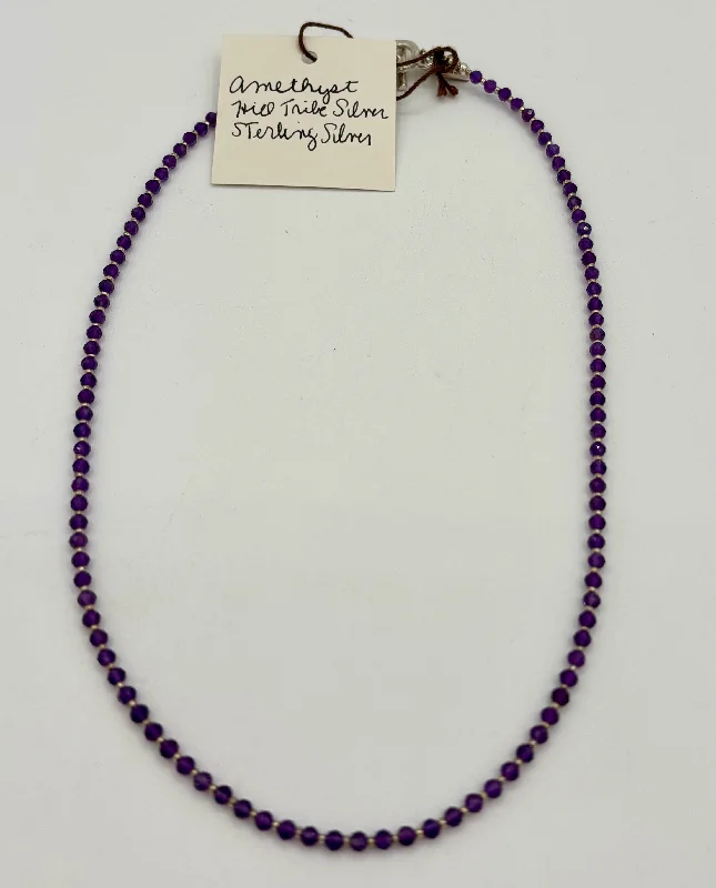 Best necklaces and pendants with floral designs for a feminine and elegant feel-Amethyst Hill Tribe and Sterling Silver Necklace