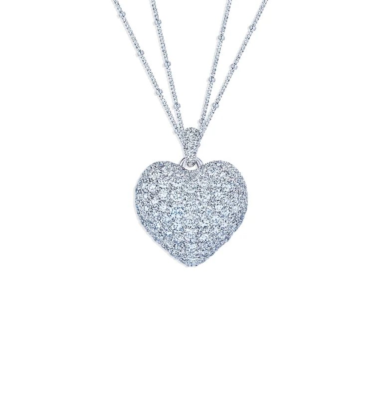 Best necklaces and pendants with matching rings for a coordinated jewelry set-Sabel Collection White Gold Large Heart Diamond Necklace