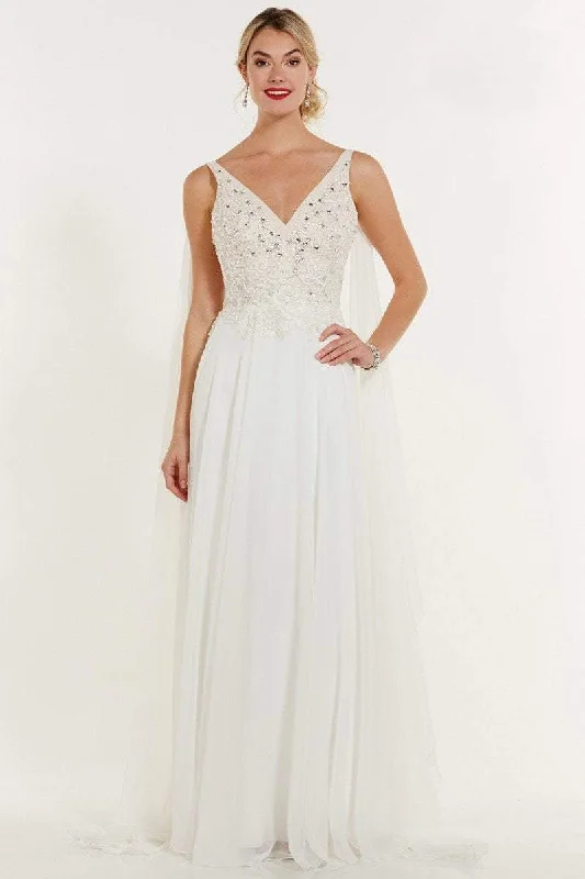 Plus size dresses featuring mesh overlays feel chic -Alyce Paris Cascading Paneled Beaded Chiffon Gown