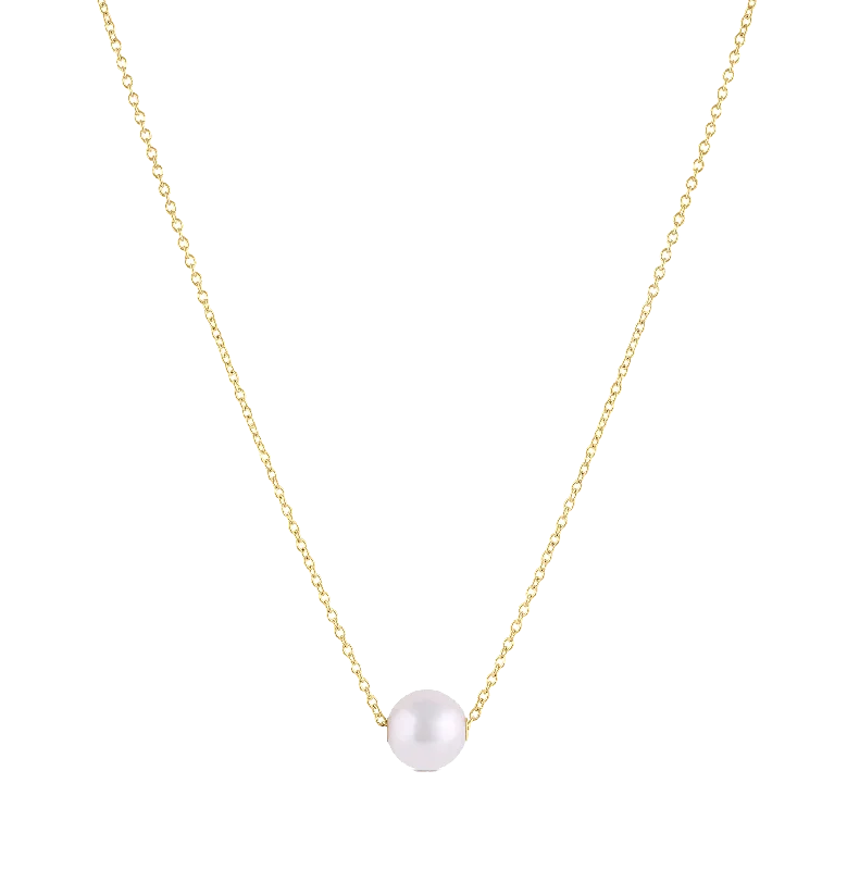 Best necklaces and pendants with minimalist pendants for a sleek, understated look-Sabel Collection Yellow Gold Sliding Pearl Necklace