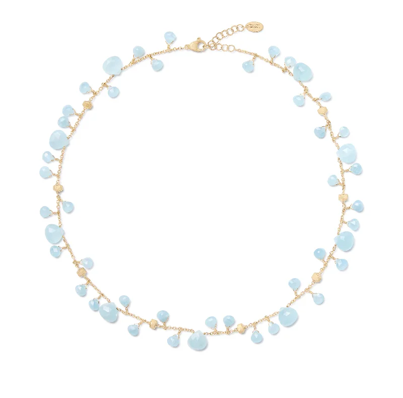 Best necklaces and pendants with heart-shaped designs for a romantic look-Marco Bicego Paradise Yellow Gold Aquamarine Necklace