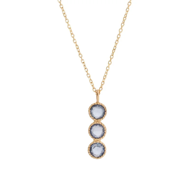 Necklaces and pendants with custom engravings for a personal, meaningful gift-Blue Sapphire Mazurka Necklace