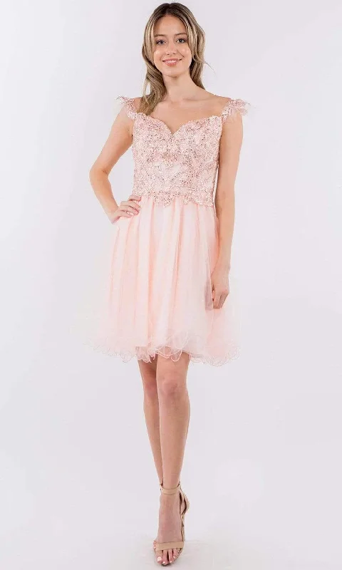 Plus size dresses with flowing skirts move freely -Elizabeth K - GS1966 Flutter Strap Embroidered A-Line Dress