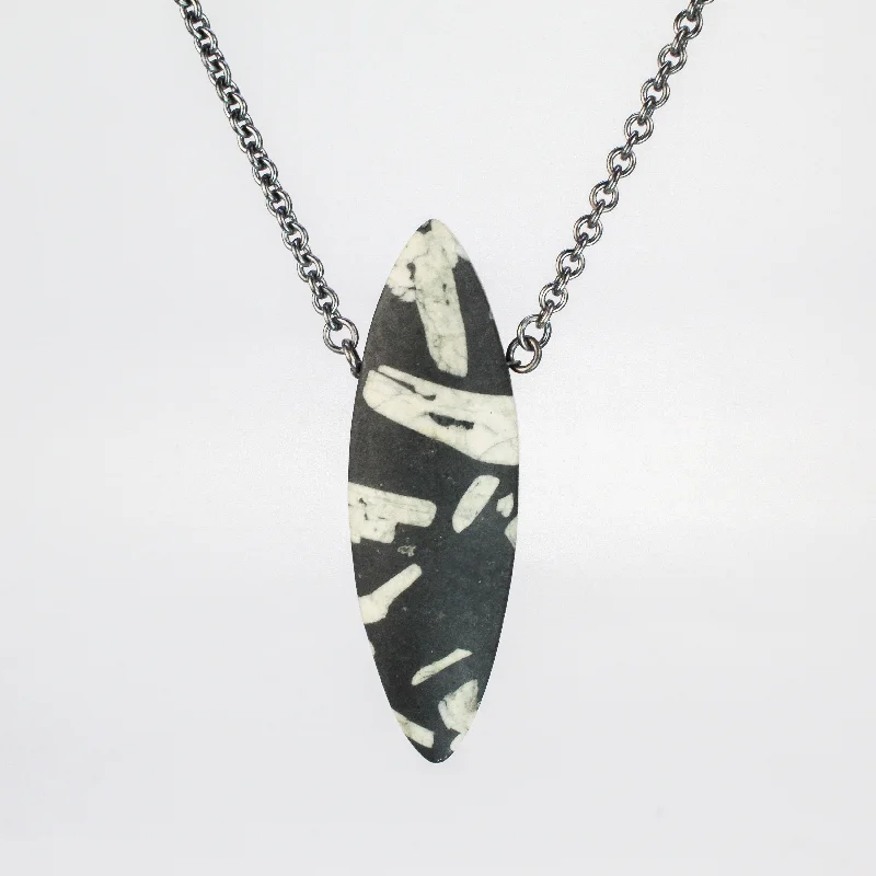 Best necklaces and pendants with oval pendants for a classic, elegant shape-Chinese Writing Stone Pendant by Rina Young