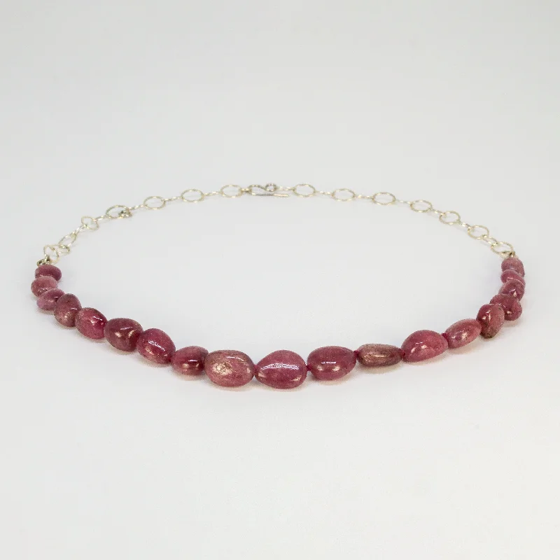 Elegant necklaces and pendants with infinity symbols for timeless designs-NEW! Pink Sapphire Beaded Necklace by Rina Young