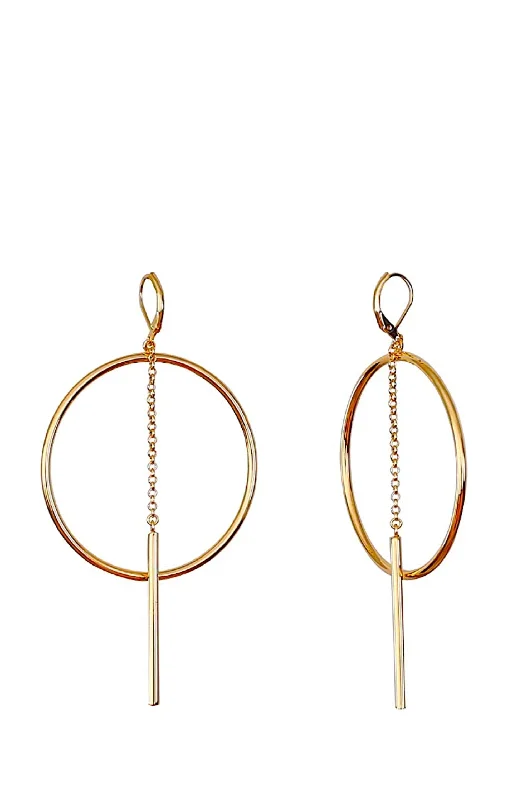 Hoop earrings with satin finishes for a smooth and elegant appearance-18k Gold Geometric Chain Earrings