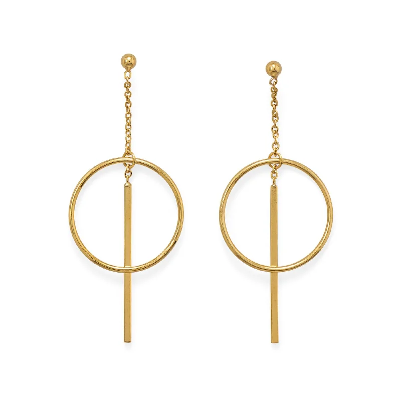 Hoop earrings with textured finishes for a vintage and classic style-18k Gold Geometric Earrings