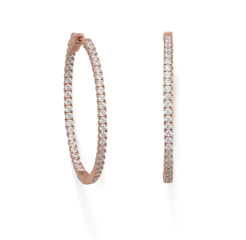 Best hoop earrings with infinity designs for a timeless and meaningful symbol-18k Rose Gold Embellished Hoop Earrings