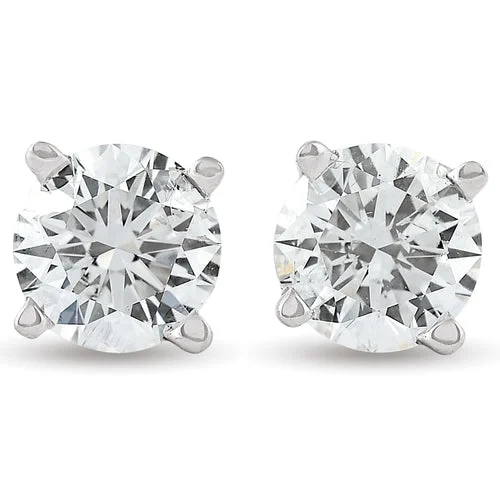 Medium hoop earrings for an everyday look with the perfect balance of style-2 Ct Platinum Moissanite Screw Back Studs 6mm