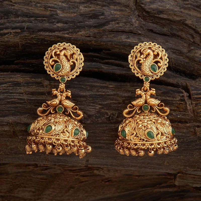 Hoop earrings with a chunky design for a bold and trendy statement-Antique Earring 157595