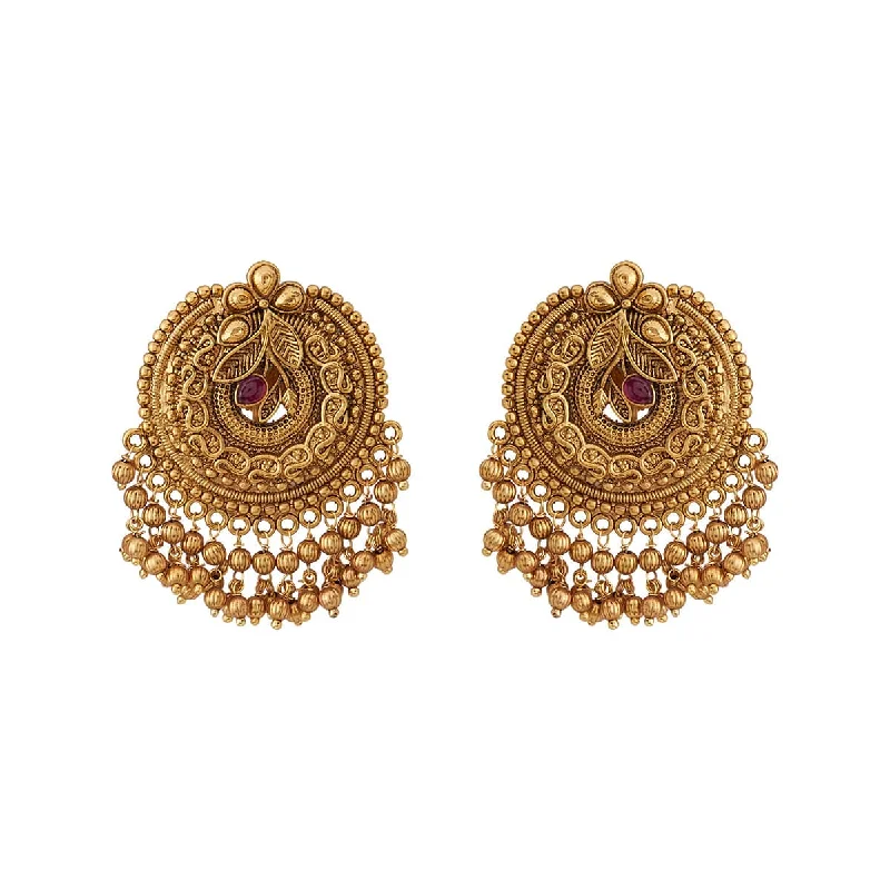 Hoop earrings with cut-out designs for a creative and lightweight effect-Antique Earring 160720