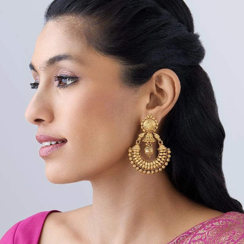 Hoop earrings with a matte finish for a sleek and sophisticated appearance-Antique Earring 160733