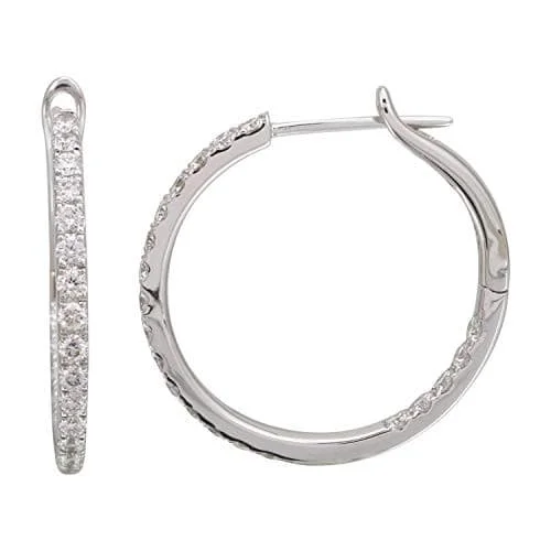 Best hoop earrings with textured silver for a rustic and organic finish-Big Lab Diamond Hoops