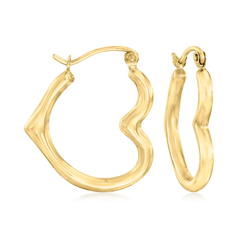 Best hoop earrings with vintage-style detailing for a nostalgic and timeless look-Canaria 10kt Yellow Gold Heart-Shaped Hoop Earrings