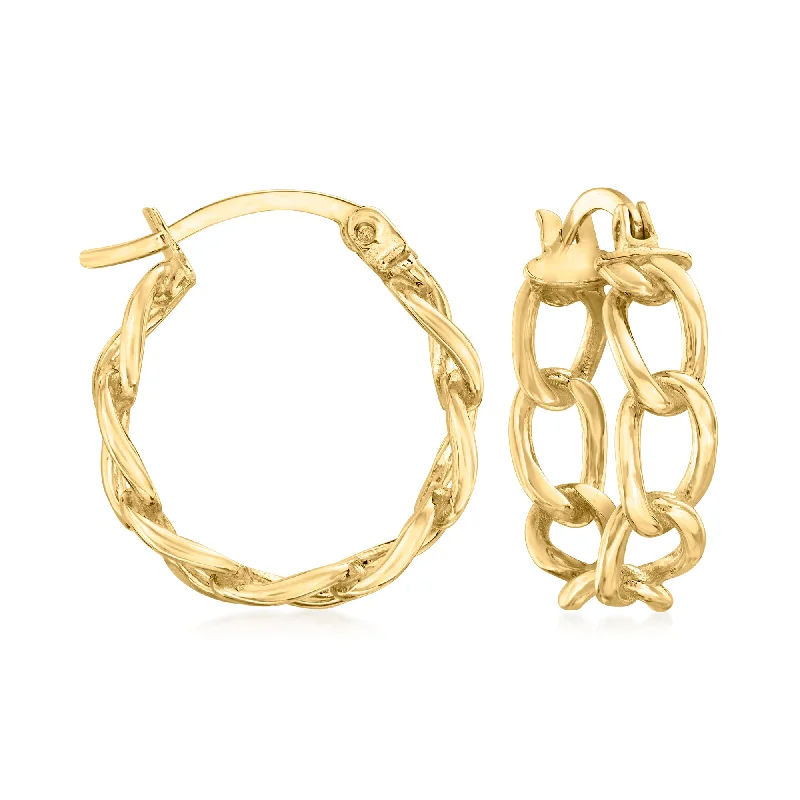 Large hoop earrings for a bold and statement-making fashion accessory-Canaria 10kt Yellow Gold Oval-Link Hoop Earrings