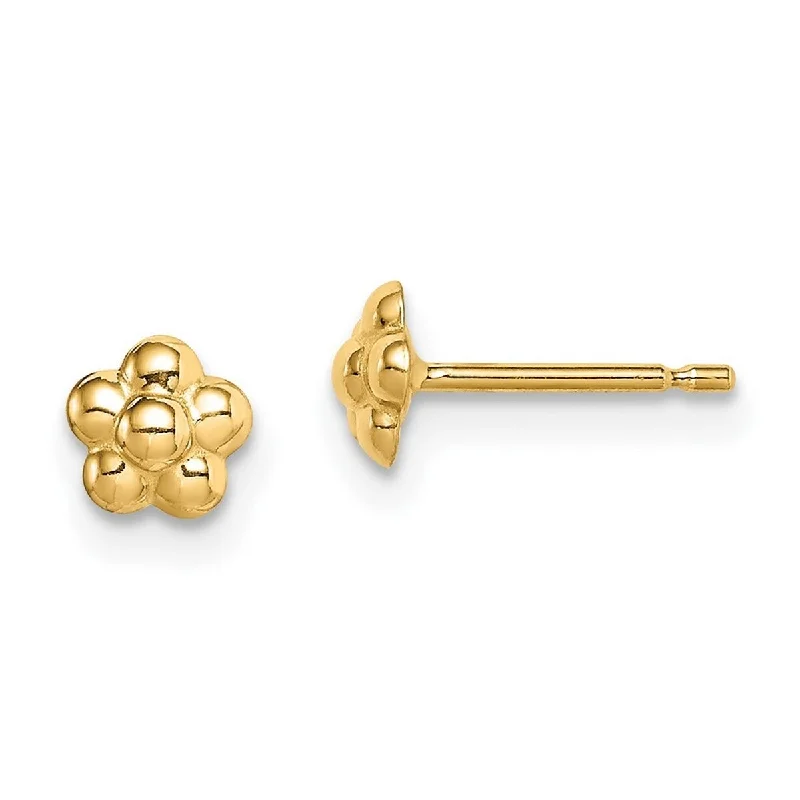 Best hoop earrings with minimal embellishments for a sleek and modern look-Curata 14k Madi K Flower Post Earrings - 5.1mm long