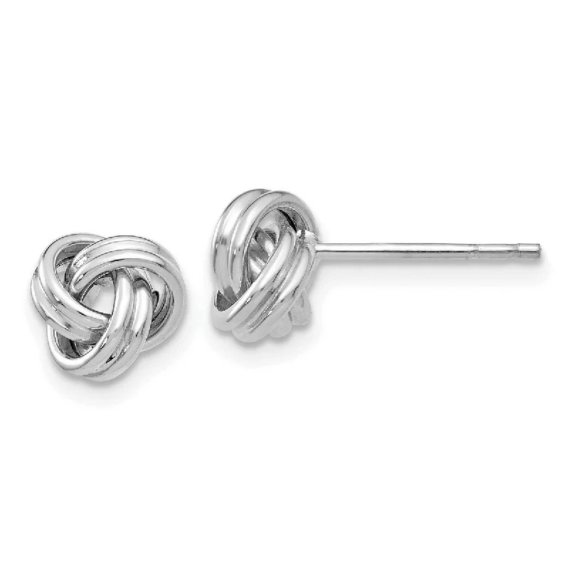 Best hoop earrings with detachable studs for a versatile and adjustable accessory-Curata 14k White Gold 7mm Polished Love Knot Post Earrings