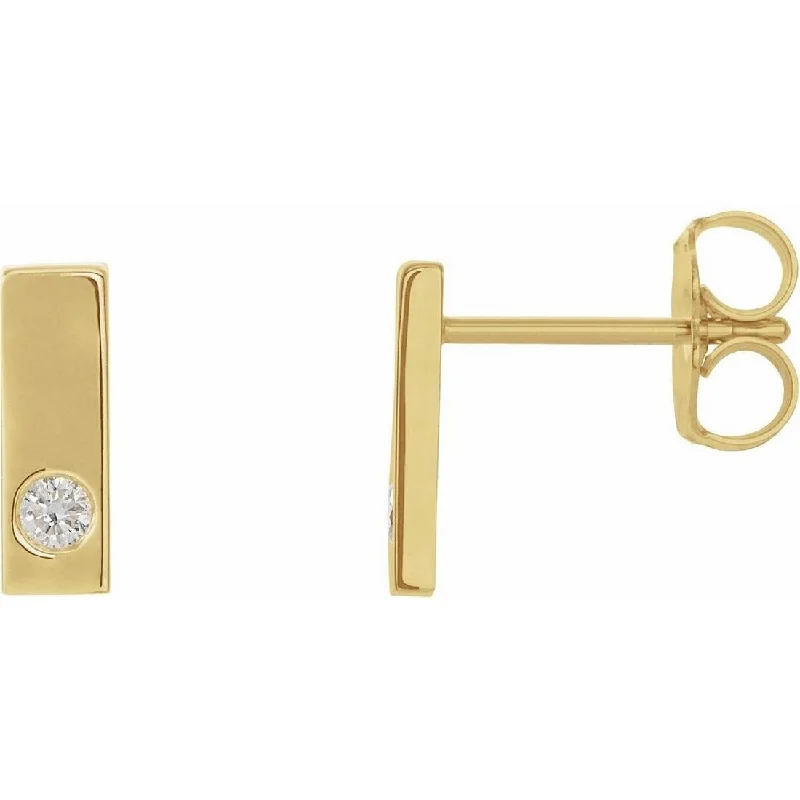 Best hoop earrings with asymmetrical designs for a fashion-forward, avant-garde look-Curata 14k Yellow Gold Diamond Round 2mm Friction Backs Included Polished .06 Carat Diamond Earring