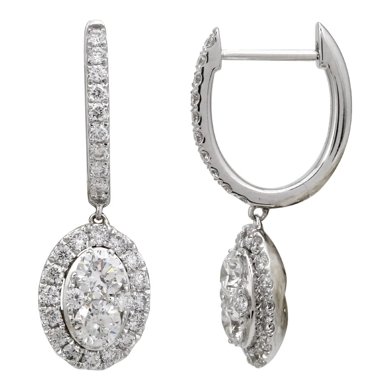 Best hoop earrings with snake chain details for a sleek and modern touch-Diamond Drop Hoops