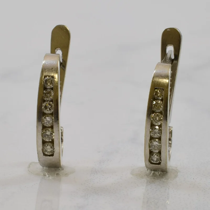 Best hoop earrings with textured silver for a rustic and organic finish-Diamond Huggie Earrings | 0.12ctw |