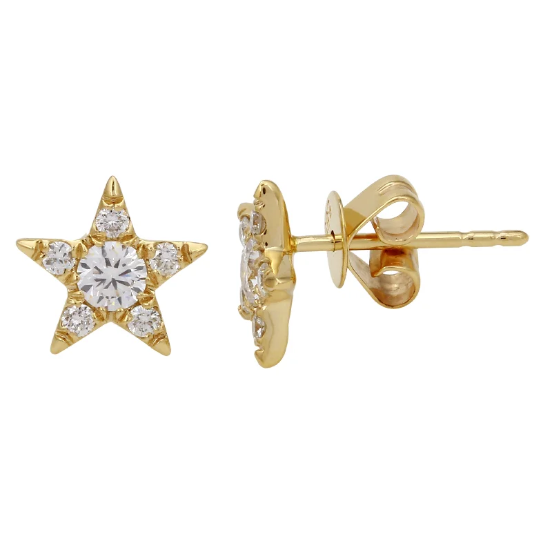 Best hoop earrings with gemstone accents for a colorful and elegant appearance-Diamond Star Earrings