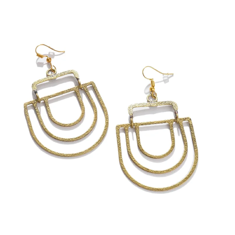 Hoop earrings with rhinestone embellishments for a glamorous and sparkling look-Gold-toned Contemporary Studs Earrings