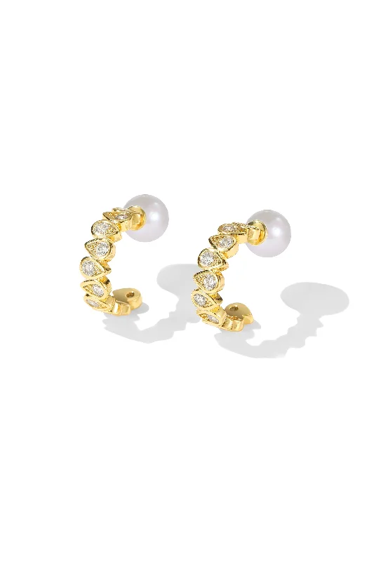 Best hoop earrings with asymmetrical designs for a fashion-forward, avant-garde look-Golden Teardrop Zirconia Earrings