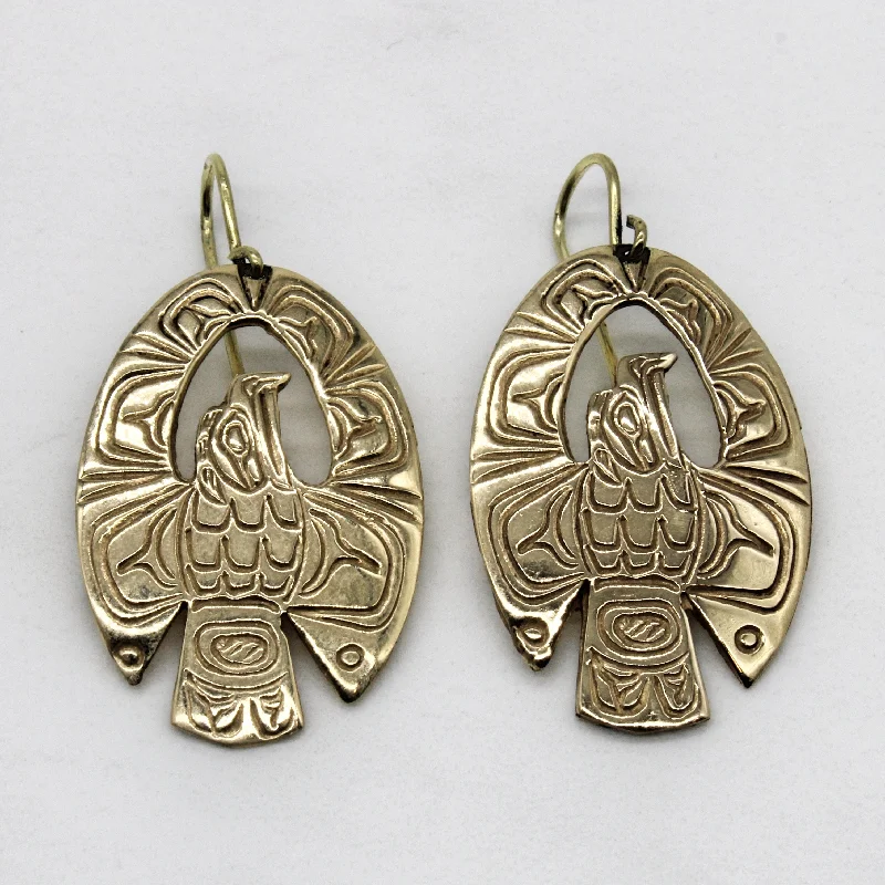 Hoop earrings with twisted metal designs for a dynamic and modern style-Indigenous Eagle Art Earrings |