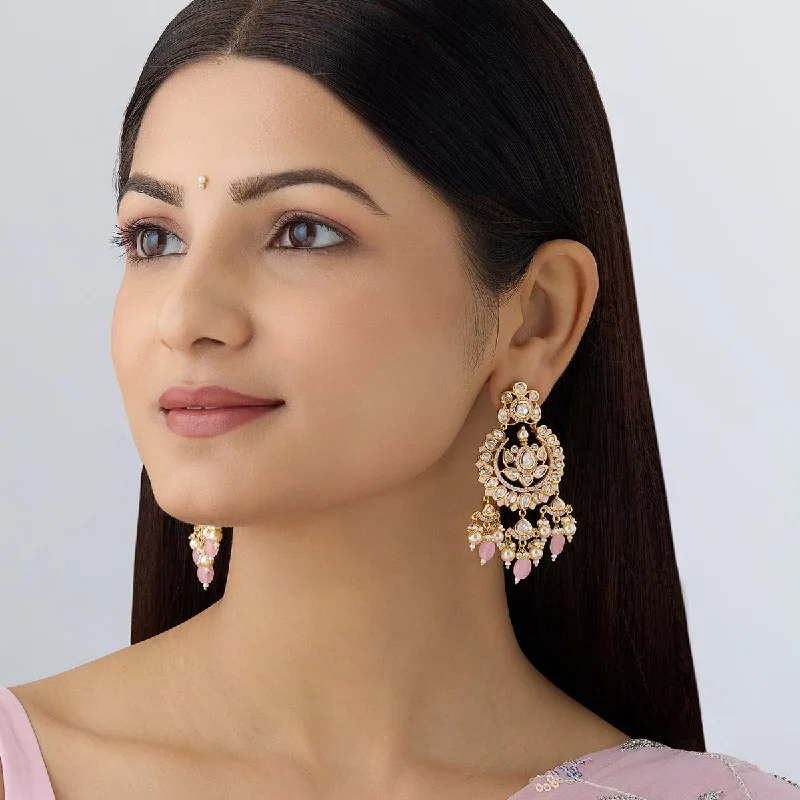 Best hoop earrings with braided leather for a rustic, stylish finish-Kundan Earring 161629