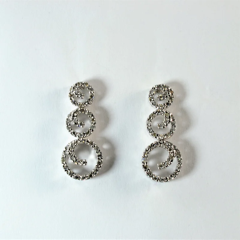 Best hoop earrings with delicate chain details for a trendy and stylish design-Pave Diamond Swirl Earrings | 0.65ctw |