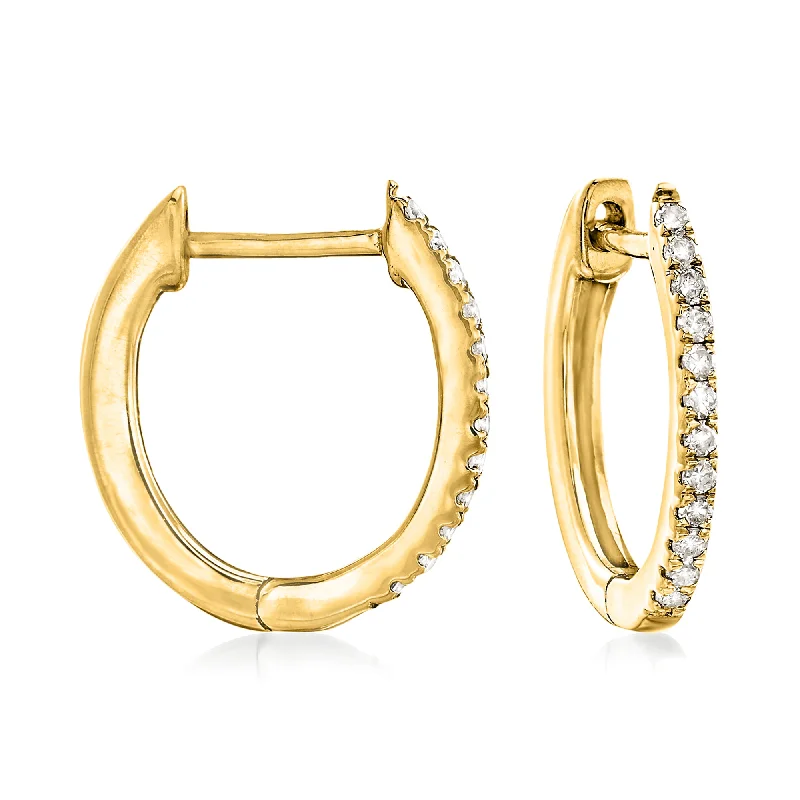 Best hoop earrings with matching bracelets for a coordinated jewelry set-Ross-Simons Diamond Huggie Hoop Earrings in 14kt White Gold