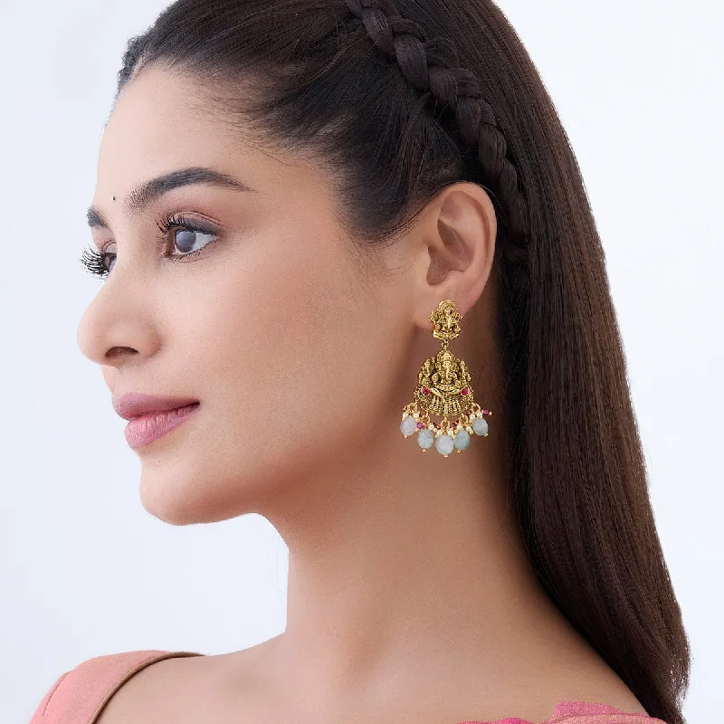 Hoop earrings with floral motifs for a feminine and nature-inspired look-Silver Temple Earring 156949