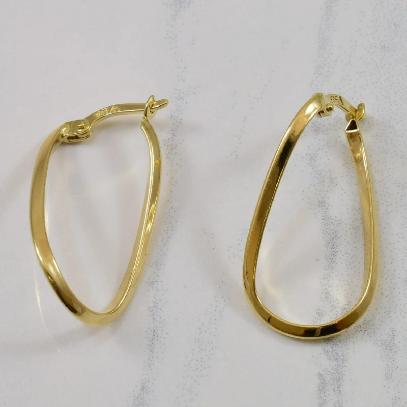 Hoop earrings with textured finishes for a vintage and classic style-Oval Twist Hoop Earrings |