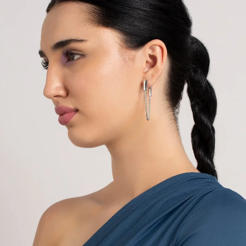 Hoop earrings with a matte black finish for a sleek, edgy vibe-Trendy Earring 163114